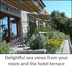 Delightful sea views from your room and the hotel terrace.