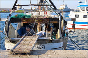 Fishing boat in Puglia, Italy